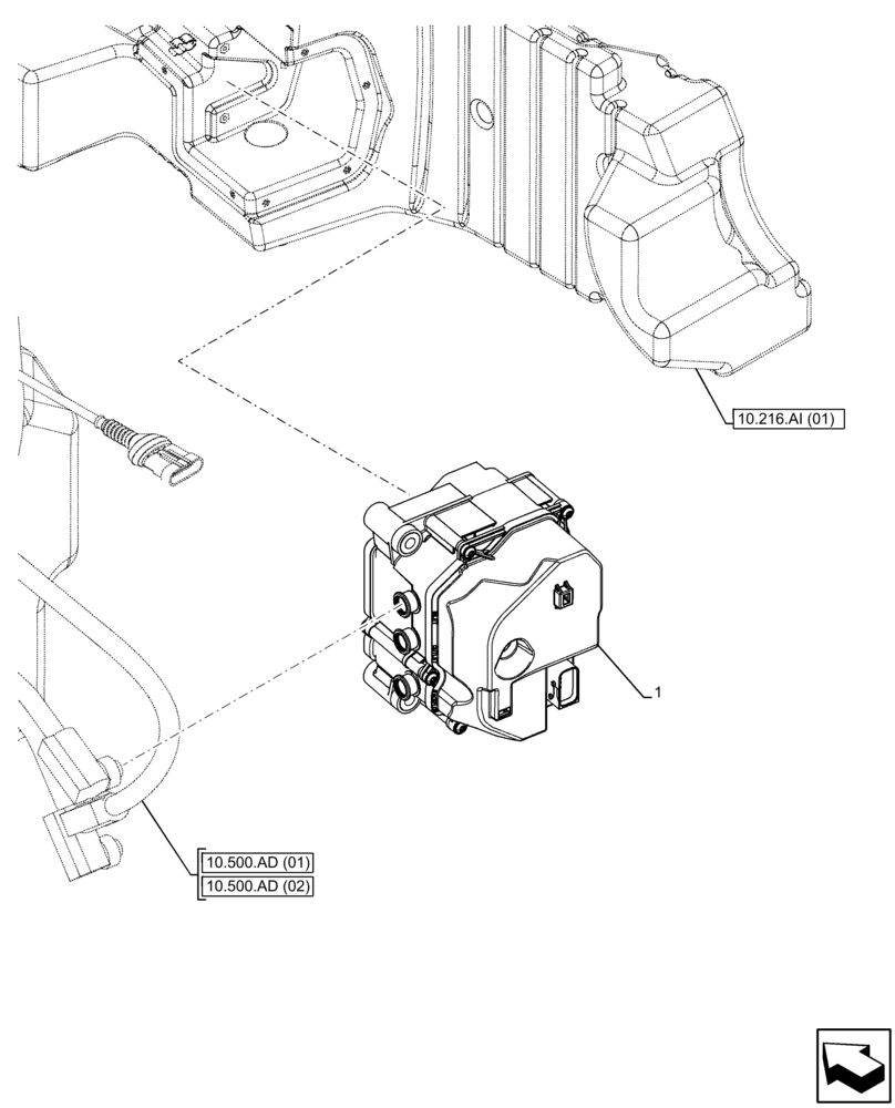 Схема запчастей Case IH FARMALL 90C - (55.988.AJ[01]) - VAR - 743543, 744574 - DEF/ADBLUE™, FEED PUMP (55) - ELECTRICAL SYSTEMS