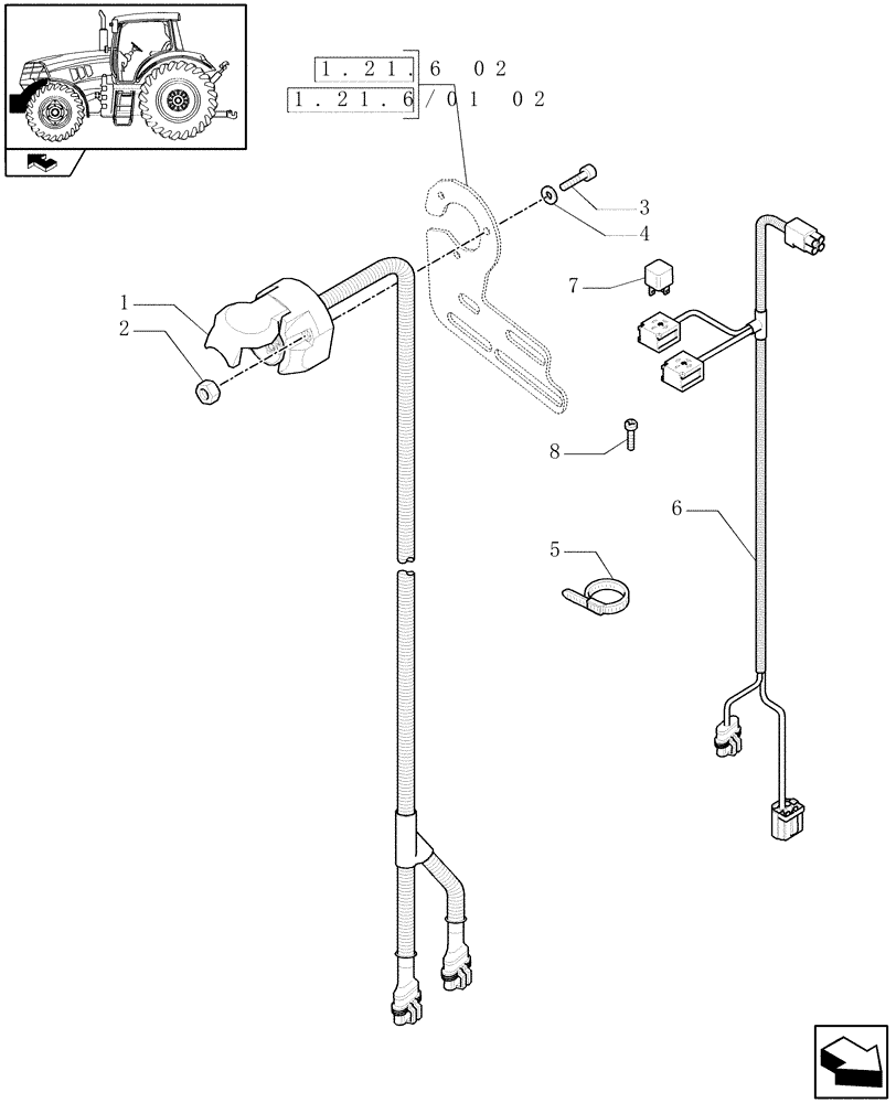 Схема запчастей Case IH PUMA 155 - (1.75.4/08) - LOADER READY - FRONT LOADER HARNESS (VAR.332821-334821) (06) - ELECTRICAL SYSTEMS