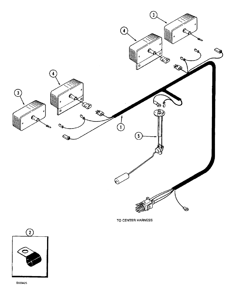 Схема запчастей Case IH 1644 - (4-20) - REAR LAMPS AND FUEL SENDER HARNESS (06) - ELECTRICAL