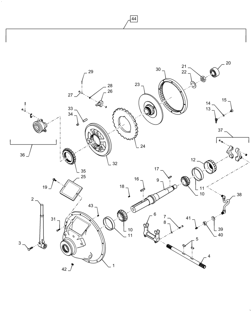 Схема запчастей Case IH P170 - (02-08[02]) - CLUTCH, PTO (02) - ENGINE