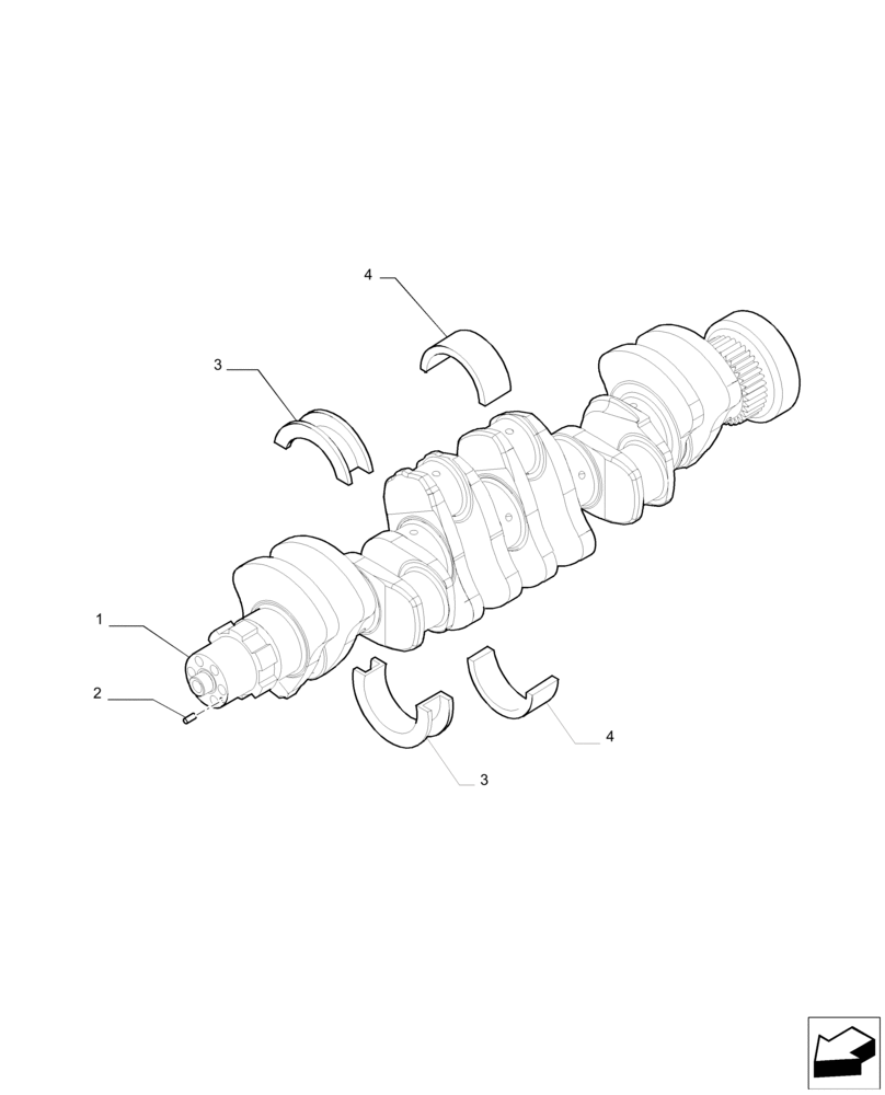 Схема запчастей Case IH F4DE9684B J112 - (10.103.AA) - CRANKSHAFT (10) - ENGINE