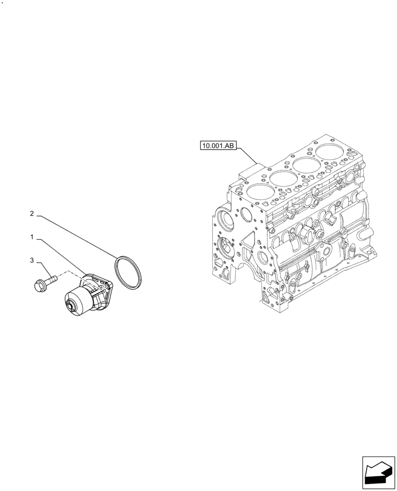 Схема запчастей Case IH F4DFE413R B003 - (10.400.BB) - WATER PUMP (10) - ENGINE