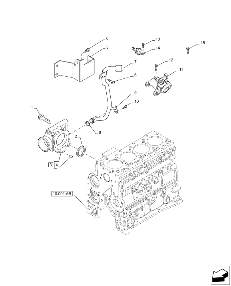 Схема запчастей Case IH F4DFE413U B002 - (10.400.AP) - RADIATOR HOSE (10) - ENGINE