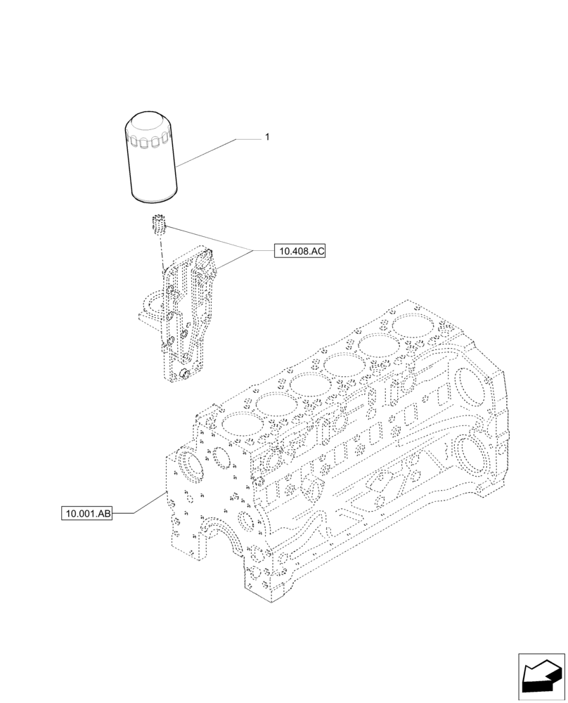 Схема запчастей Case IH F4DE9684B J112 - (10.304.AE) - OIL FILTER (10) - ENGINE