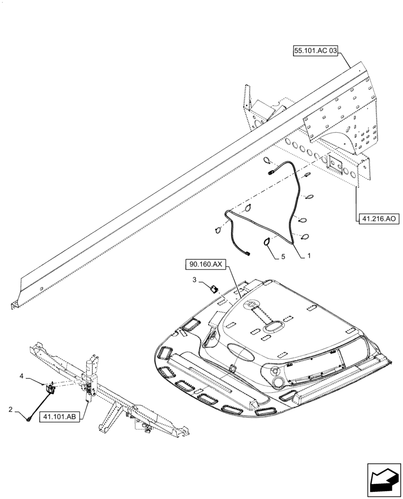 Схема запчастей Case IH 9230 - (55.680.AA) - VAR - 722968, 425111, 425286 - WIRE HARNESS, AUTOGUIDANCE (55) - ELECTRICAL SYSTEMS