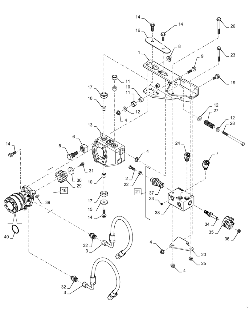 Схема запчастей Case IH 6130 - (60.165.AM ) - REVERSER, FEEDER, MOTOR (60) - PRODUCT FEEDING