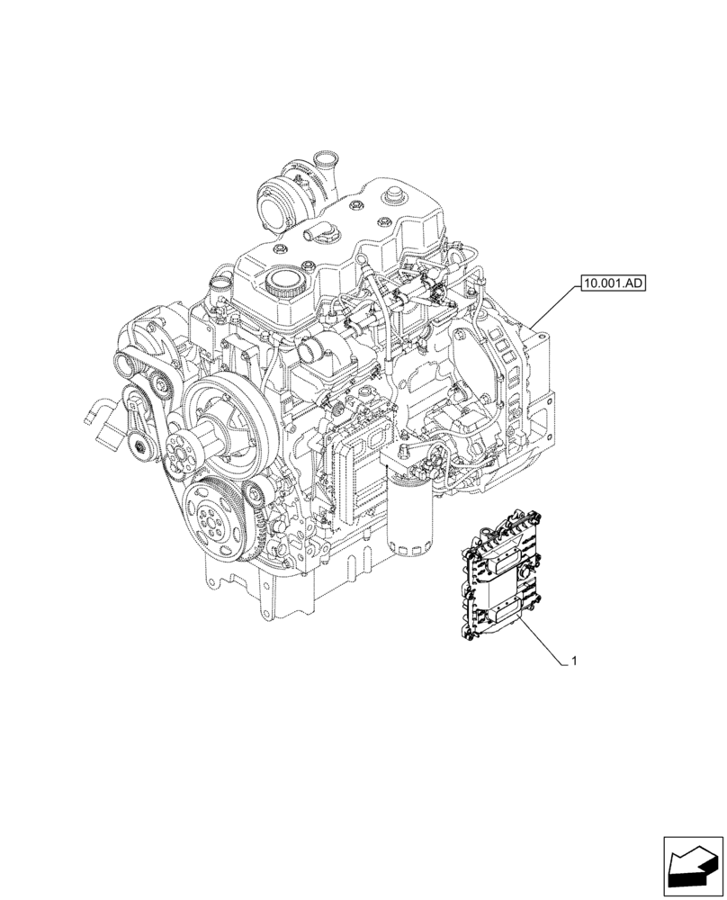 Схема запчастей Case IH F4DFE413U B002 - (55.015.AA) - ENGINE, CONTROL UNIT (55) - ELECTRICAL SYSTEMS