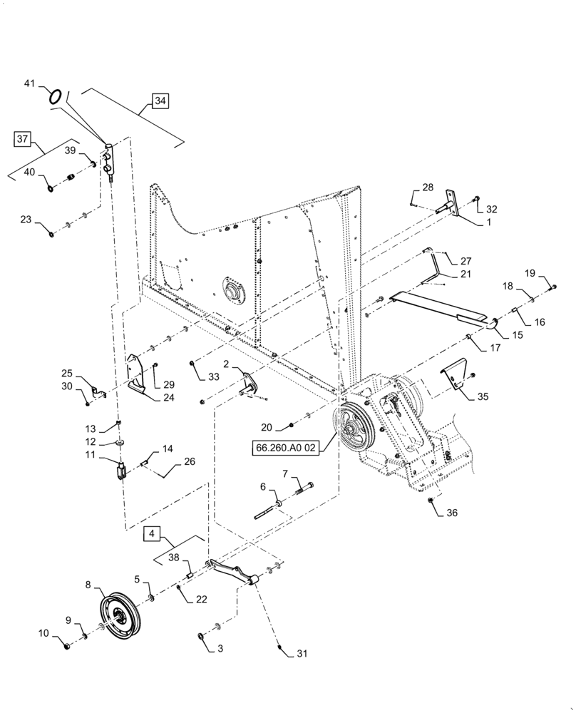 Схема запчастей Case IH 5140 - (80.175.AG[02]) - UNLOADER BELT DRIVE ASSY (CONT.) (80) - CROP STORAGE/UNLOADING