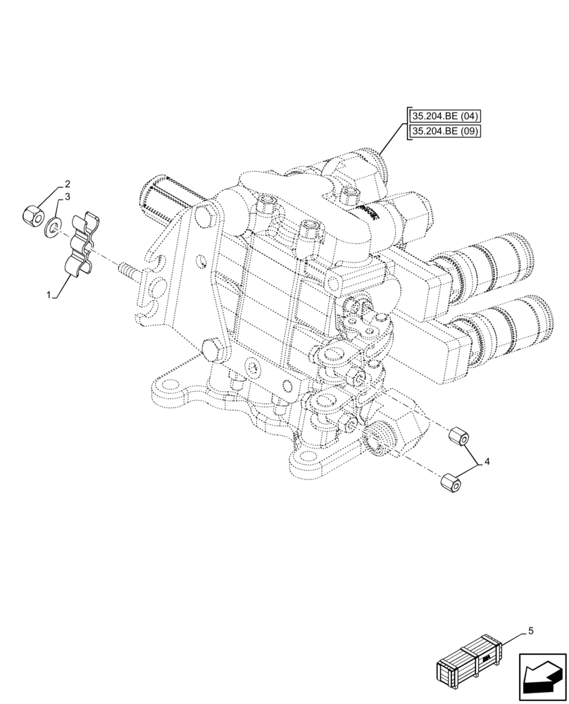 Схема запчастей Case IH FARMALL 90C - (35.204.BE[08]) - VAR - 743569 - 2 REMOTE CONTROL VALVE, W/ 4 DELUXE COUPLERS, ATTACHMENT (35) - HYDRAULIC SYSTEMS