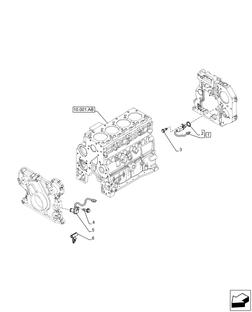 Схема запчастей Case IH F4DFE413R B003 - (55.015.AC) - ENGINE, SENSOR (55) - ELECTRICAL SYSTEMS