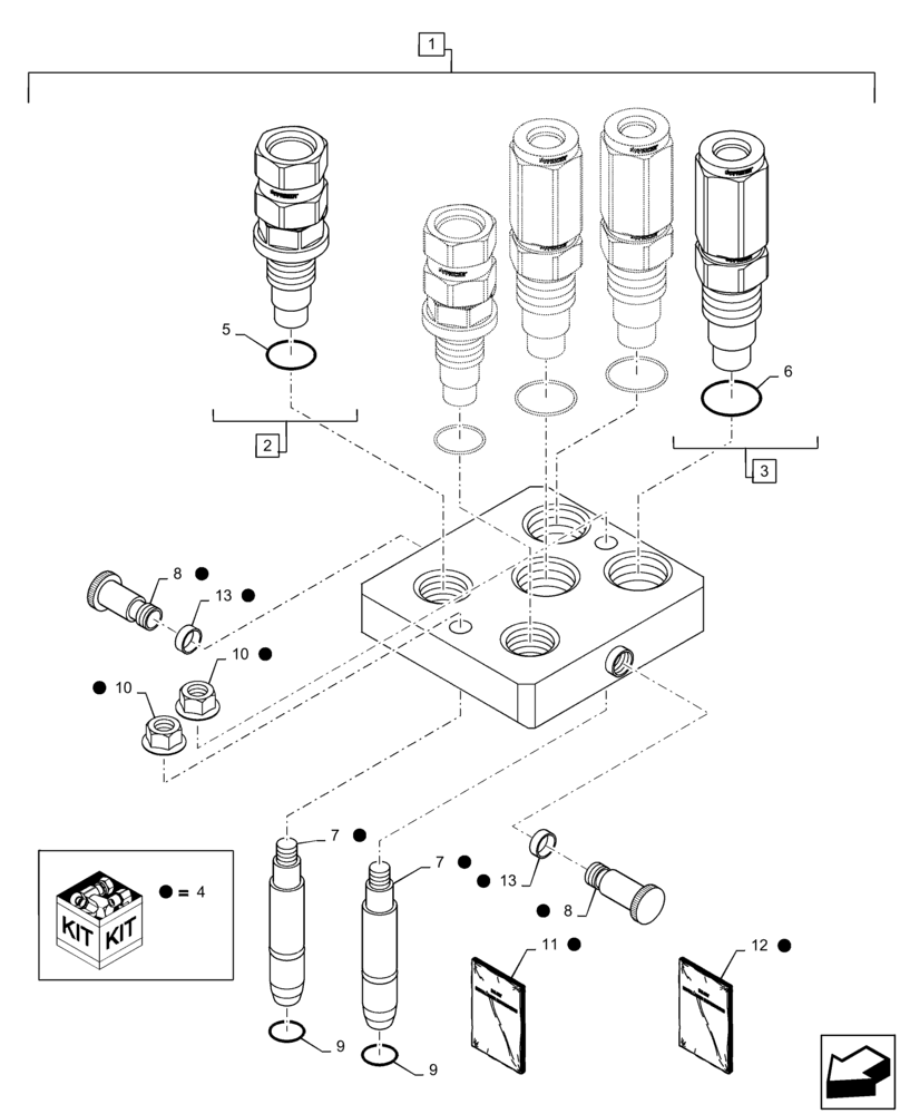 Схема запчастей Case IH 9230 - (35.430.AG) - COUPLING BLOCK, HEADER (35) - HYDRAULIC SYSTEMS