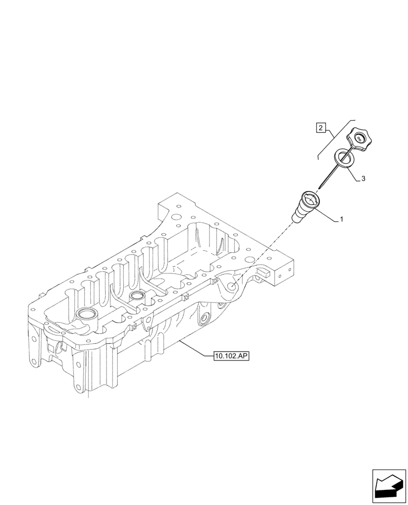 Схема запчастей Case IH F4DFE413R B003 - (10.304.AS) - DIPSTICK (10) - ENGINE