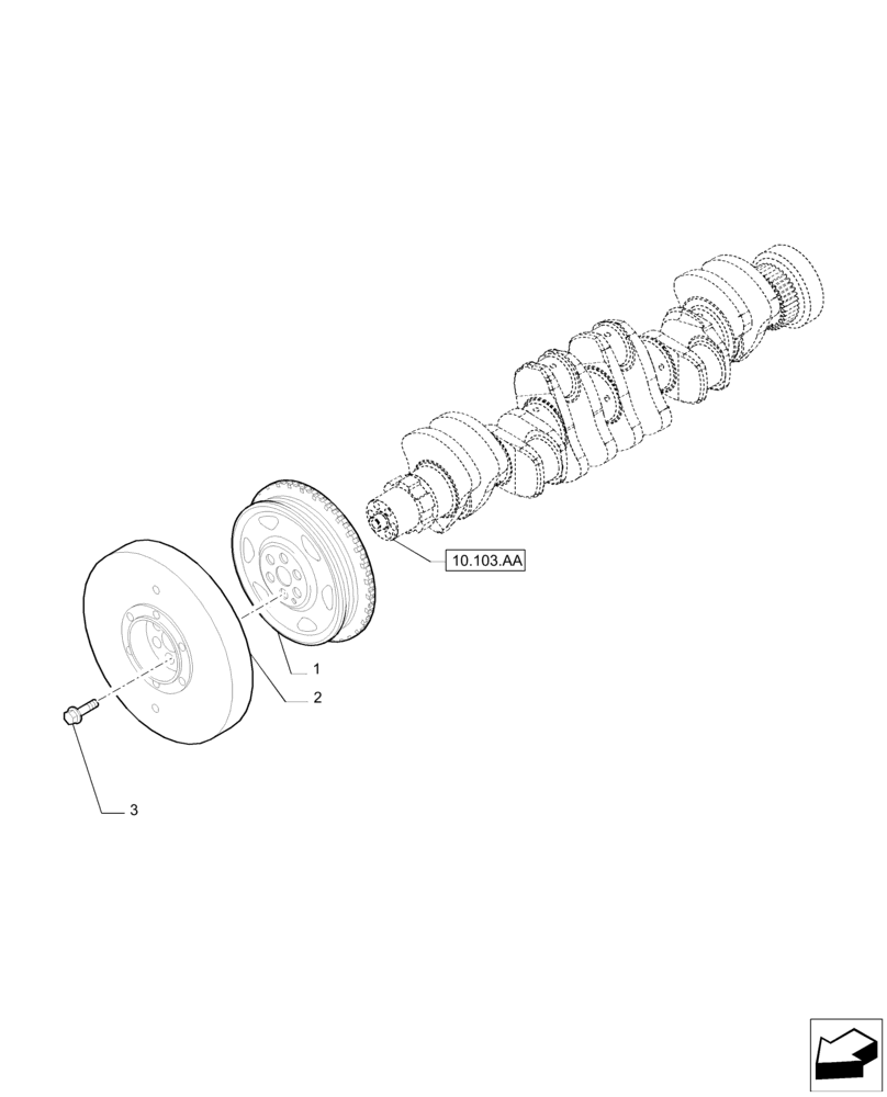 Схема запчастей Case IH F4DE9684B J112 - (10.103.AG) - PULLEY CRANKSHAFT (10) - ENGINE