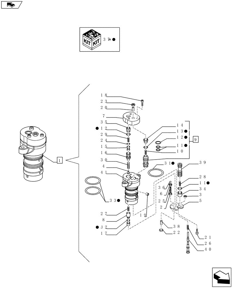 Схема запчастей Case IH FARMALL 65C - (35.114.02[02]) - LIFTER DISTRIBUTOR AND VALVES - BREAKDOWN (35) - HYDRAULIC SYSTEMS