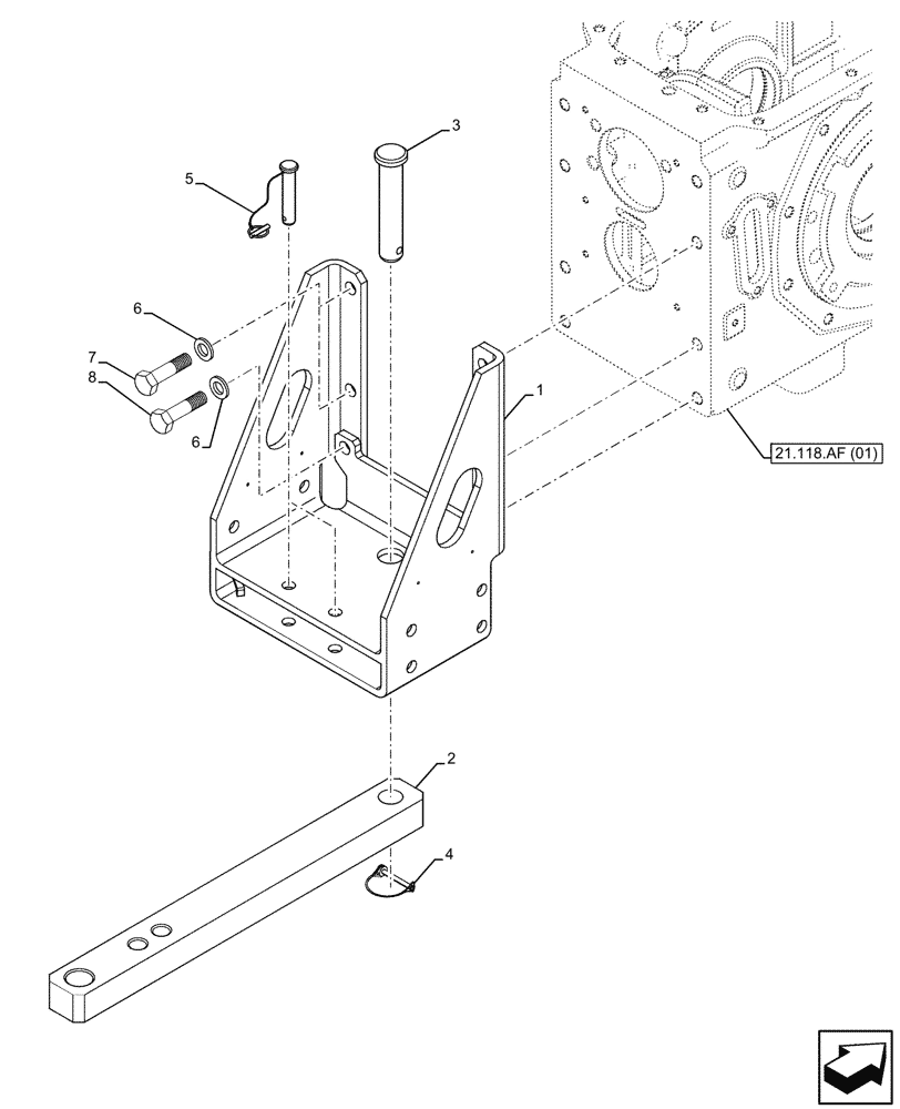 Схема запчастей Case IH FARMALL 120C - (37.100.AA[01]) - VAR - 392905 - DRAWBAR SUPPORT (37) - HITCHES, DRAWBARS & IMPLEMENT COUPLINGS