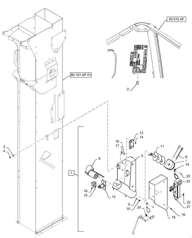 Схема запчастей Case IH 7230 - (55.785.AS[01]) - VAR - 722611 - MOISTURE SENSOR (55) - ELECTRICAL SYSTEMS