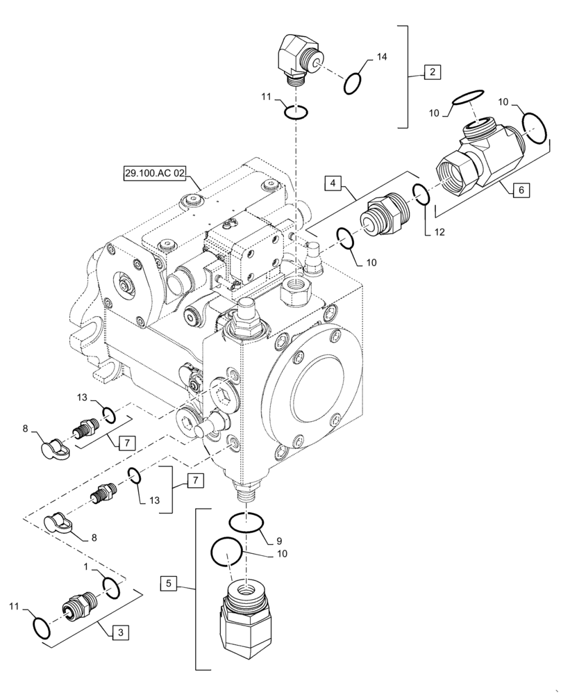 Схема запчастей Case IH 9240 - (29.100.AC[01]) - HYDROSTATIC PUMP, PTO (29) - HYDROSTATIC DRIVE