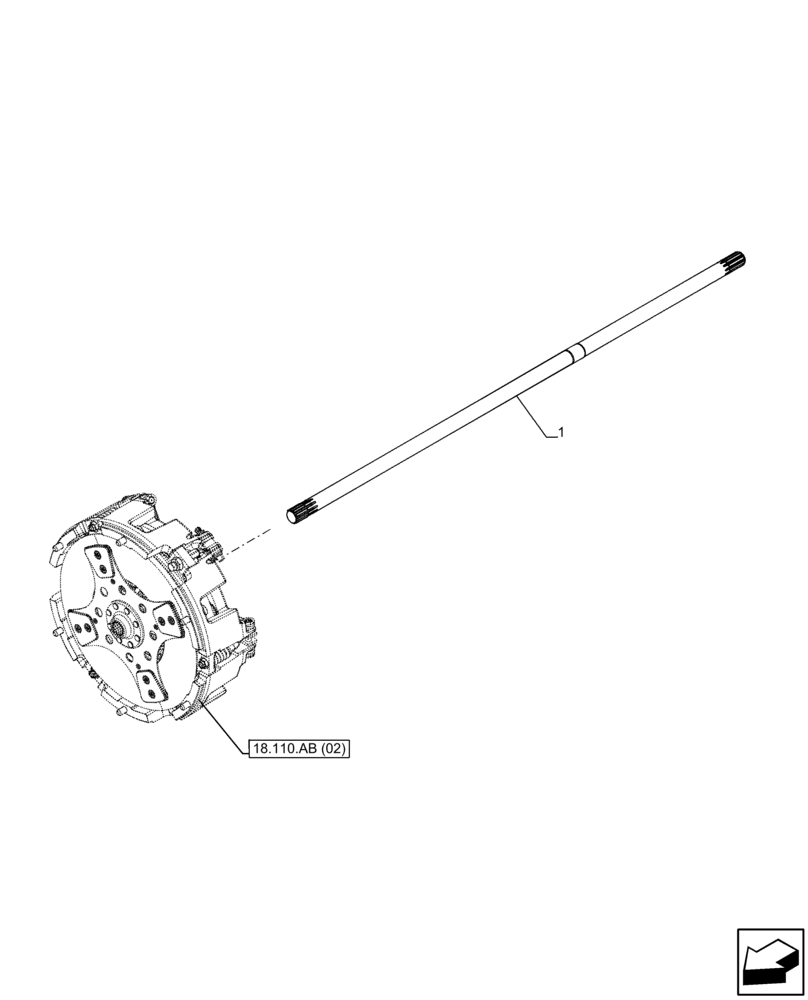 Схема запчастей Case IH FARMALL 120C - (31.114.AD[02]) - VAR - 743566, 743594 - PTO 540-540E RPM, PTO 540/1000 RPM, FRONT, DRIVE SHAFT, HI-LO (31) - IMPLEMENT POWER TAKE OFF