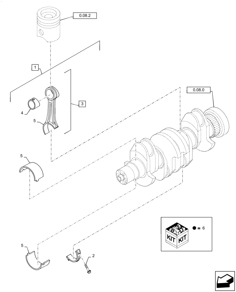 Схема запчастей Case IH P110 - (0.08.1) - CONNECTING ROD (02) - ENGINE