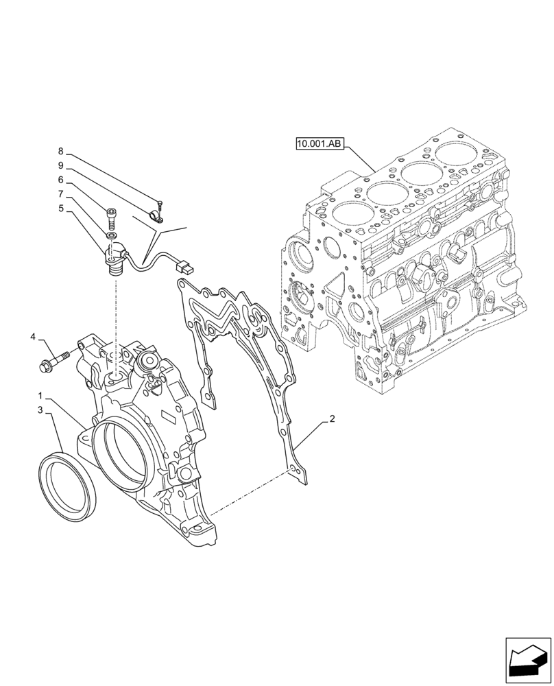 Схема запчастей Case IH F4DFE413U B002 - (10.304.AC) - ENGINE OIL PUMP (10) - ENGINE