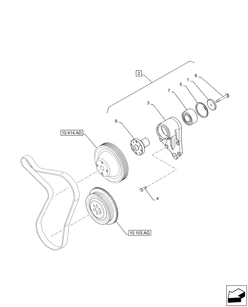 Схема запчастей Case IH F4DFE413U B002 - (10.414.AC) - FAN, SUPPORT (10) - ENGINE