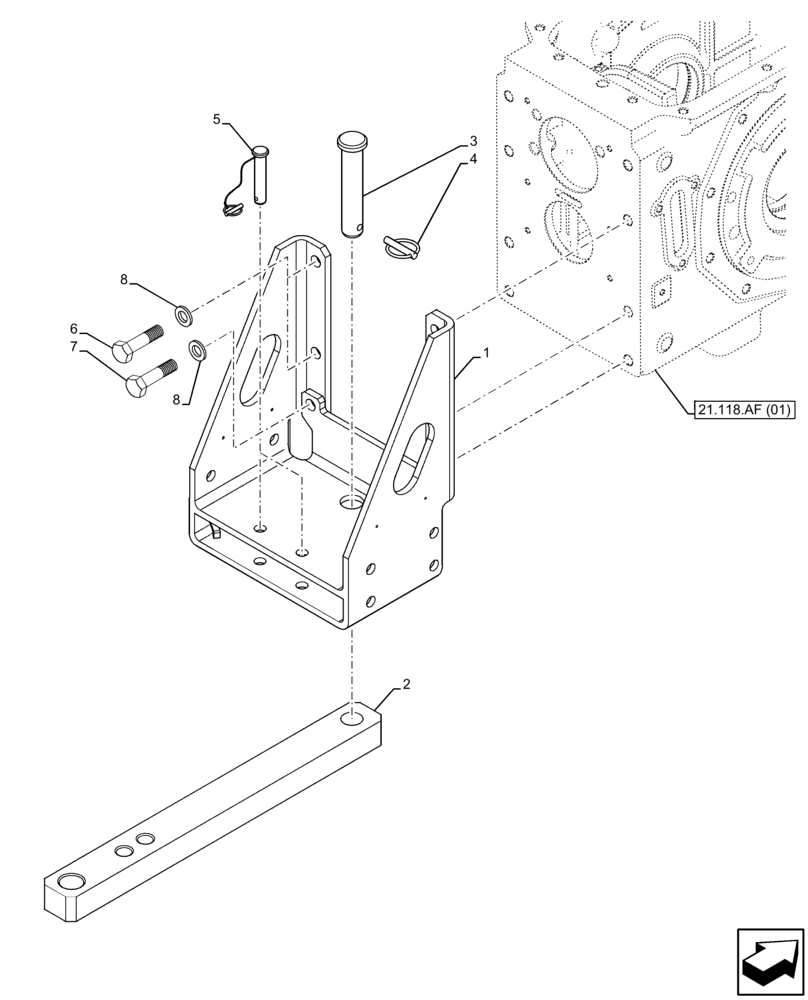 Схема запчастей Case IH FARMALL 120C - (37.100.AA[02]) - VAR - 392905 - DRAWBAR SUPPORT, HI-LO (37) - HITCHES, DRAWBARS & IMPLEMENT COUPLINGS