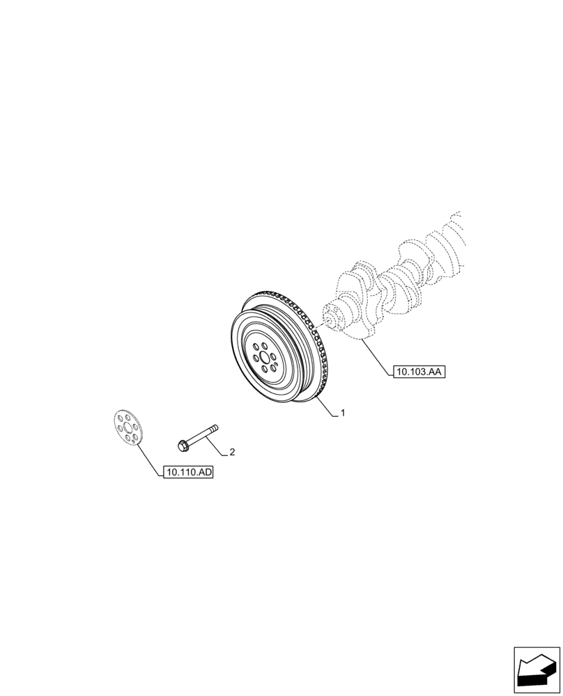 Схема запчастей Case IH F4DFE413U B002 - (10.103.AG) - CRANKSHAFT PULLEY (10) - ENGINE