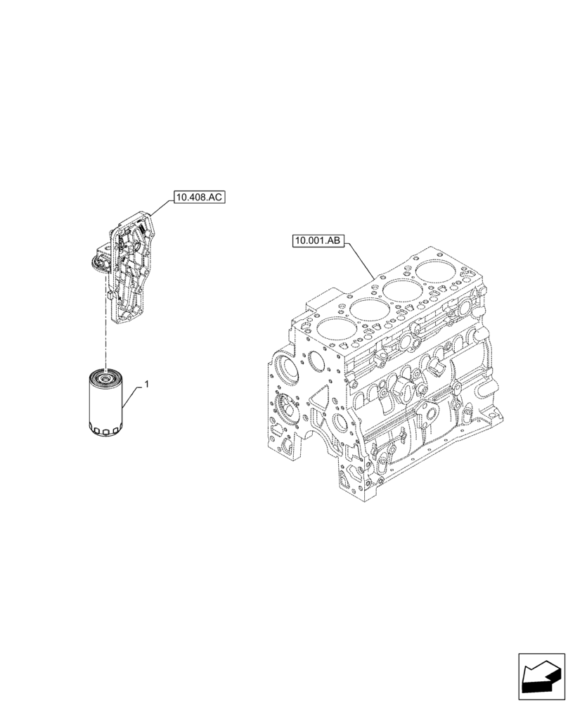 Схема запчастей Case IH F4DFE413U B002 - (10.304.AE) - OIL FILTER (10) - ENGINE