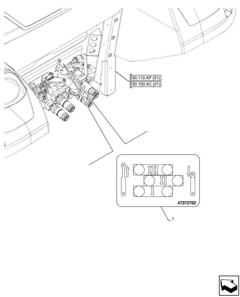 Схема запчастей Case IH FARMALL 120C - (90.108.AA[08]) - VAR - 743568, 743569 - DECAL, DISTRIBUTOR, IDENTIFICATION PLATES (90) - PLATFORM, CAB, BODYWORK AND DECALS