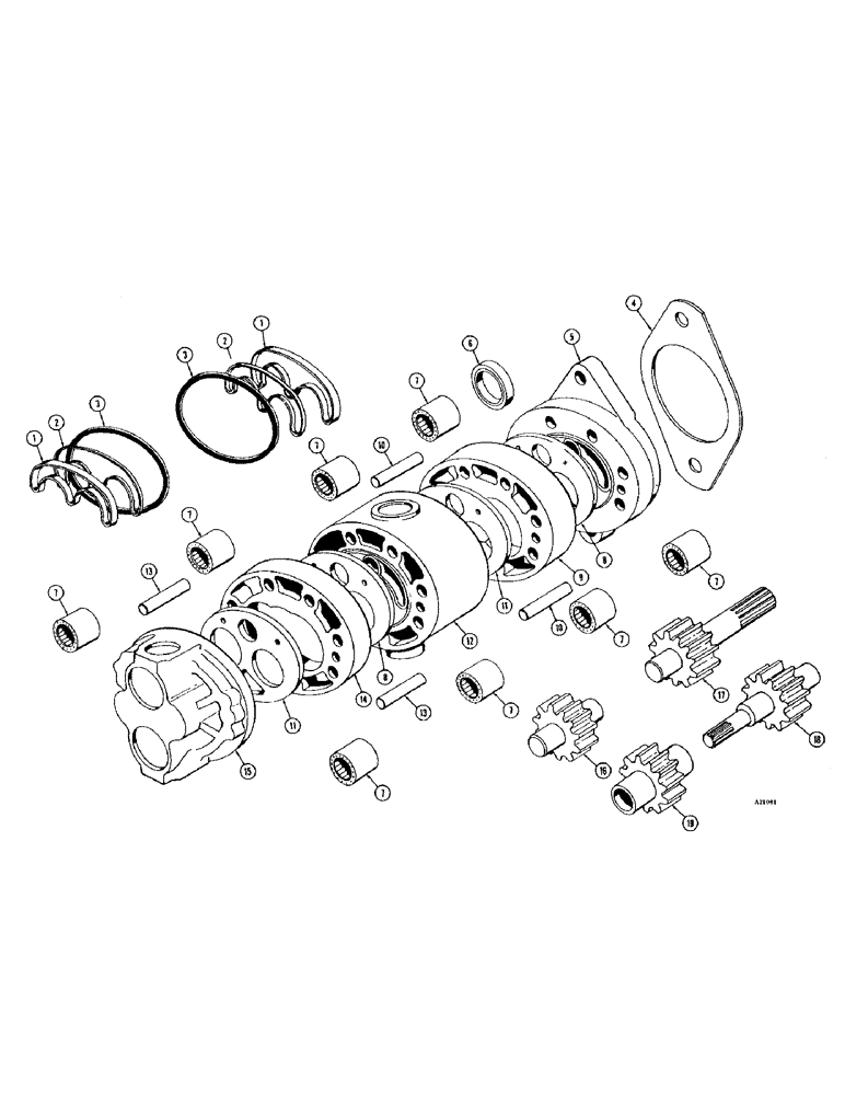 Схема запчастей Case IH 1470 - (142) - HYDRAULIC PUMP, DUAL ELEMENT (08) - HYDRAULICS