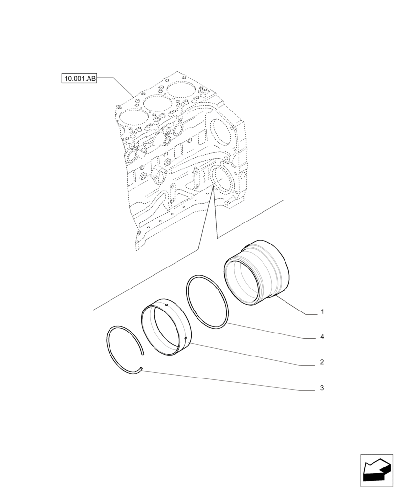 Схема запчастей Case IH F4DE9684B J112 - (10.414.AD) - POWER TAKE OFF (10) - ENGINE