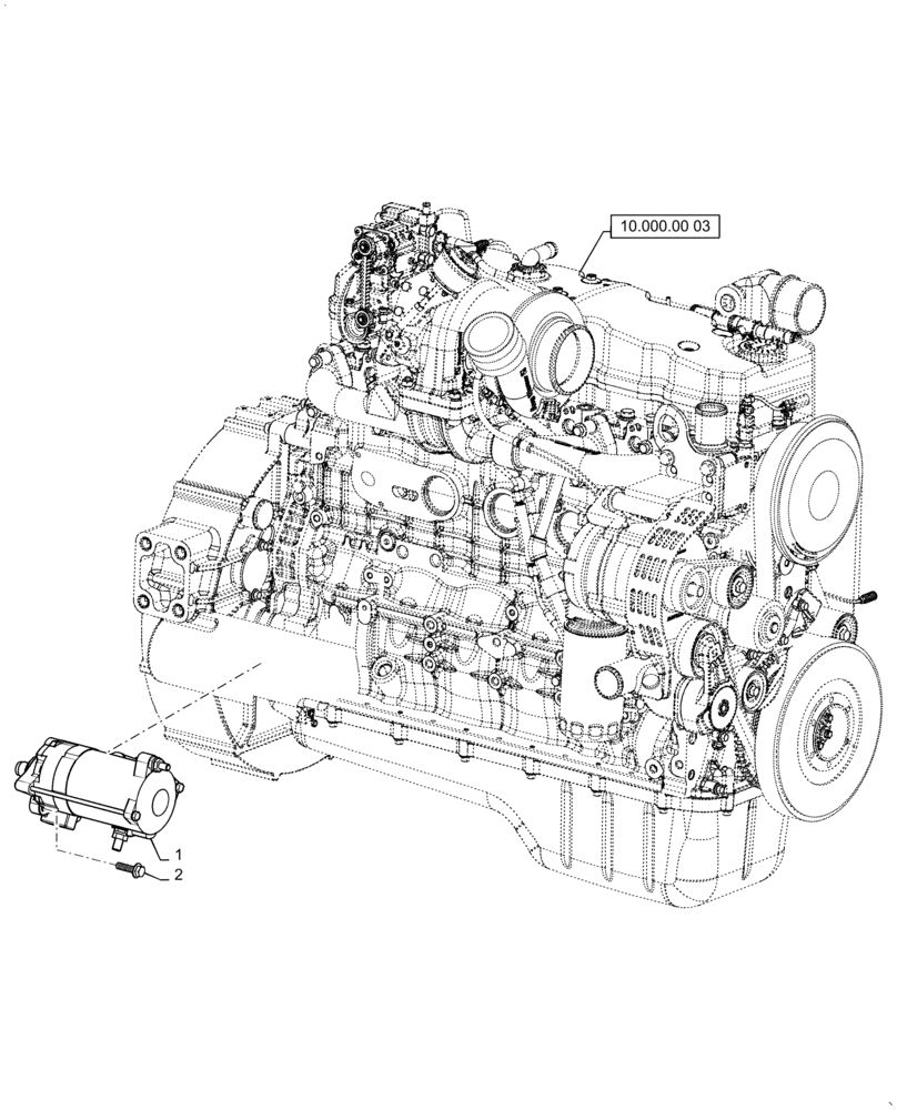 Схема запчастей Case IH PATRIOT 3240 - (55.201.AE[01]) - STARTER MOTOR (55) - ELECTRICAL SYSTEMS