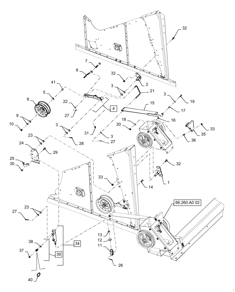 Схема запчастей Case IH 6140 - (80.175.AG[04]) - UNLOADER BELT DRIVE ASSY (CONT.) (80) - CROP STORAGE/UNLOADING