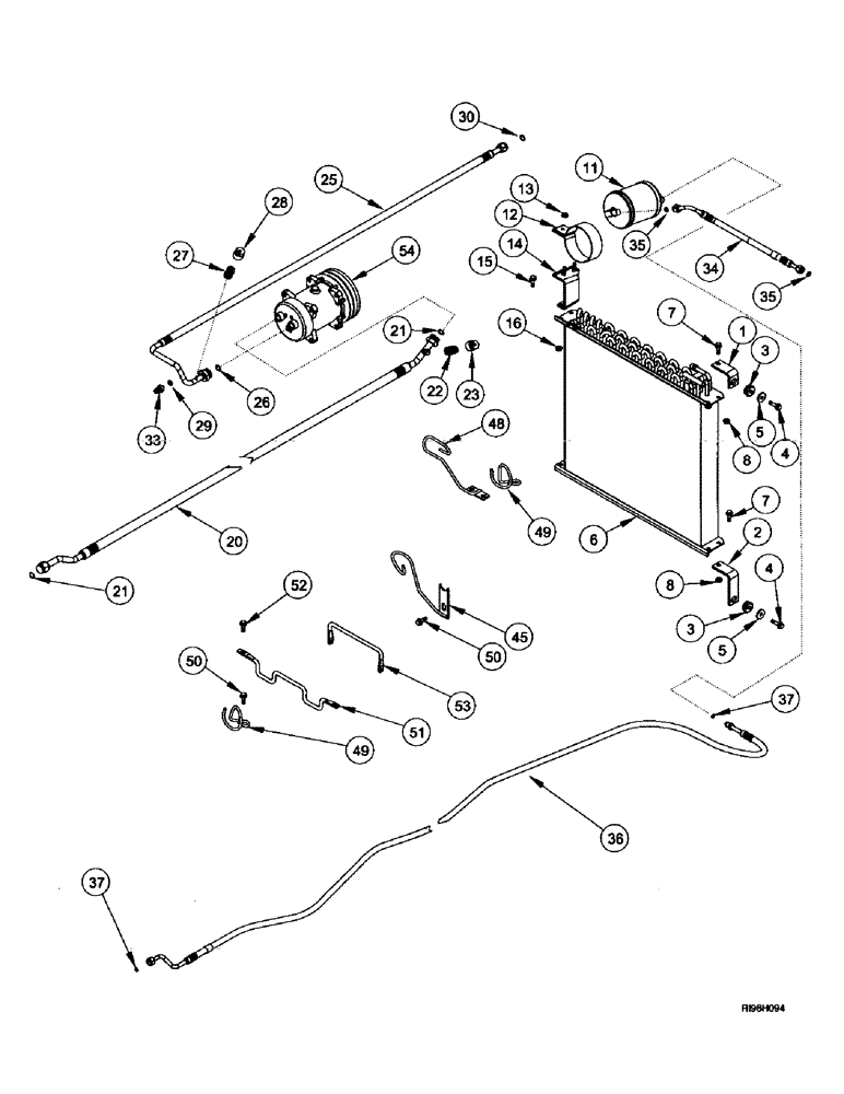 Схема запчастей Case IH MX240 - (9-086) - AIR CONDITIONING, CONDENSER (09) - CHASSIS/ATTACHMENTS