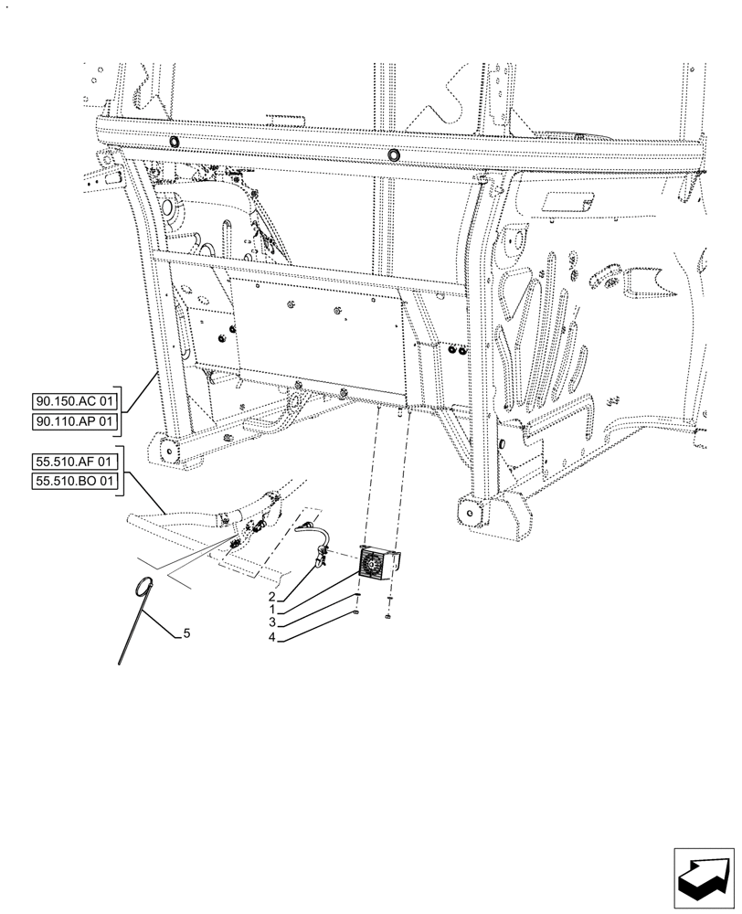 Схема запчастей Case IH FARMALL 130A - (55.408.BE[01]) - VAR - 330692 - REVERSE ALARM (55) - ELECTRICAL SYSTEMS