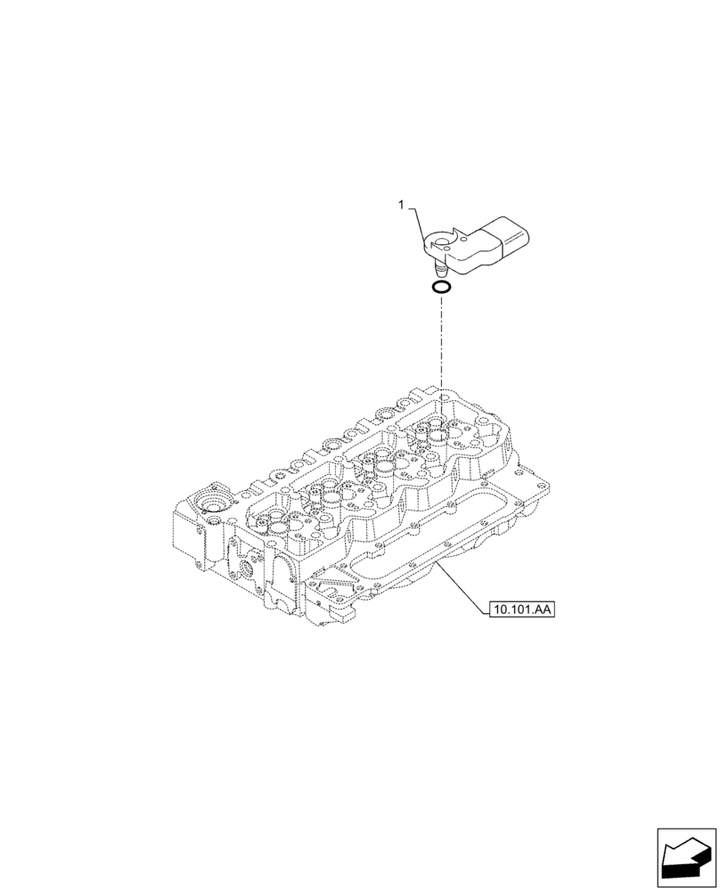 Схема запчастей Case IH F4DFE413U B002 - (55.014.AD) - ENGINE, SENSOR (55) - ELECTRICAL SYSTEMS