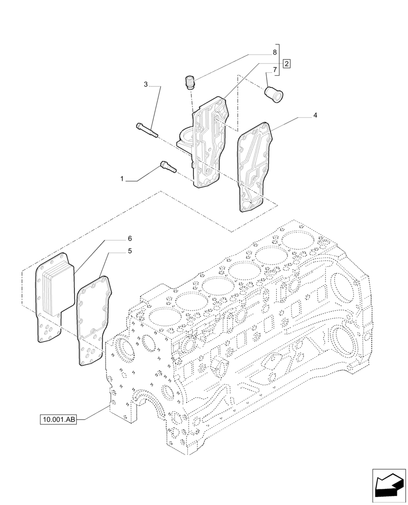 Схема запчастей Case IH F4DE9684B J112 - (10.408.AC) - HEAT EXCHANGER ENGINE (10) - ENGINE