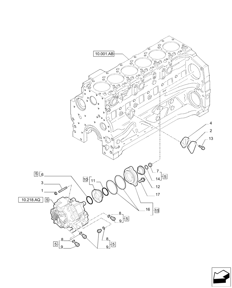 Схема запчастей Case IH F4DE9684B J112 - (10.114.AB) - INJECTION PUMP (10) - ENGINE