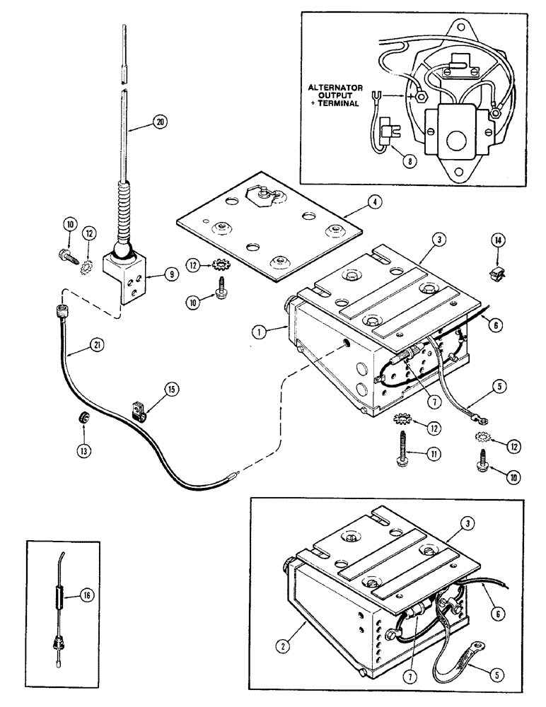 Схема запчастей Case IH 2470 - (538) - CAB, RADIO KITS, USED PRIOR TO CAB SERIAL NO. 7864002 (09) - CHASSIS/ATTACHMENTS