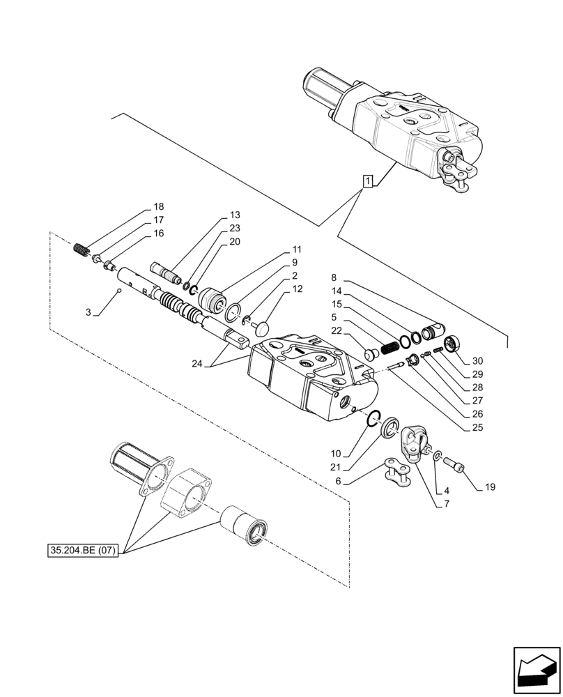 Схема запчастей Case IH FARMALL 100C - (35.204.BE[06]) - VAR - 743569 - 2 REMOTE CONTROL VALVE, W/ 4 DELUXE COUPLERS, DISTRIBUTOR, COMPONENTS (35) - HYDRAULIC SYSTEMS