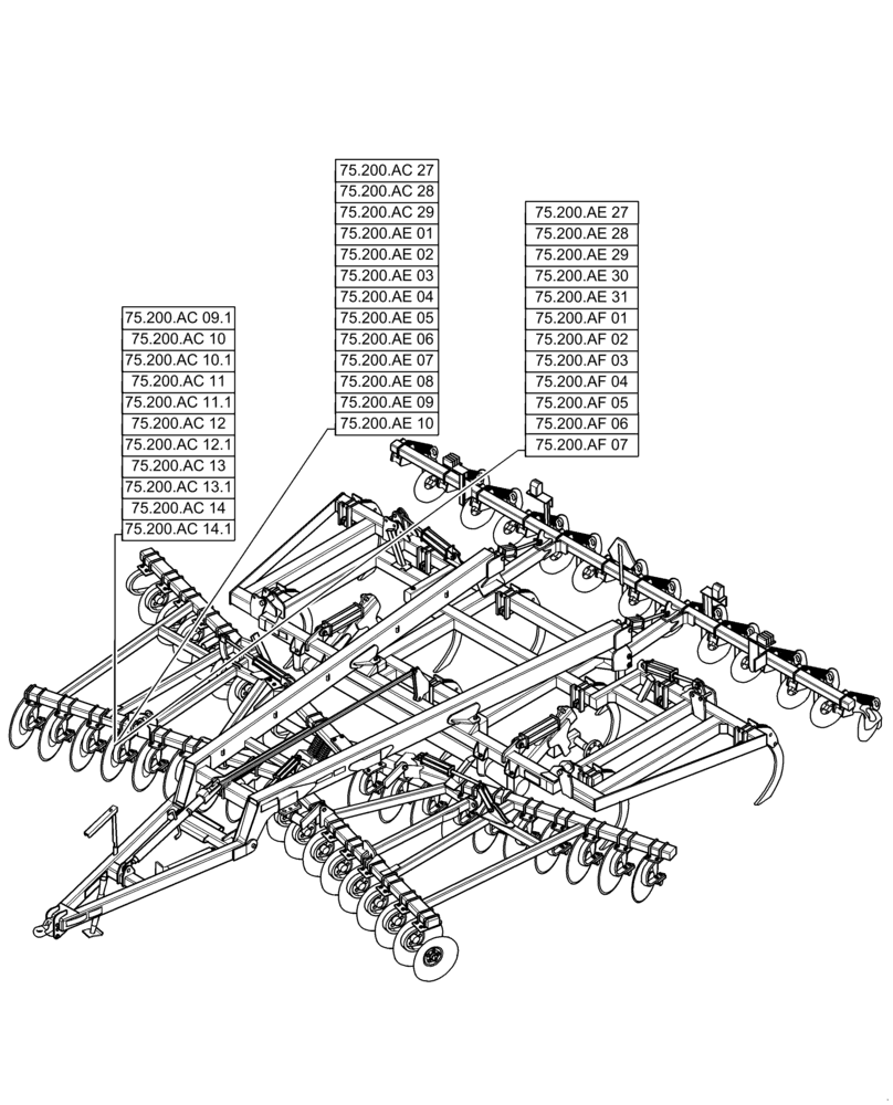 Схема запчастей Case IH ECOLO-TIGER 875 - (75.000.00) - SECTION INDEX - SOIL PREPARATION (75) - SOIL PREPARATION