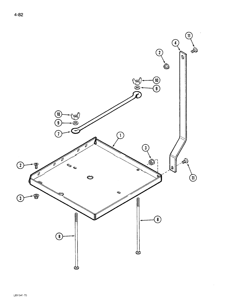 Схема запчастей Case IH 1680 - (4-082) - BATTERY TRAY (06) - ELECTRICAL