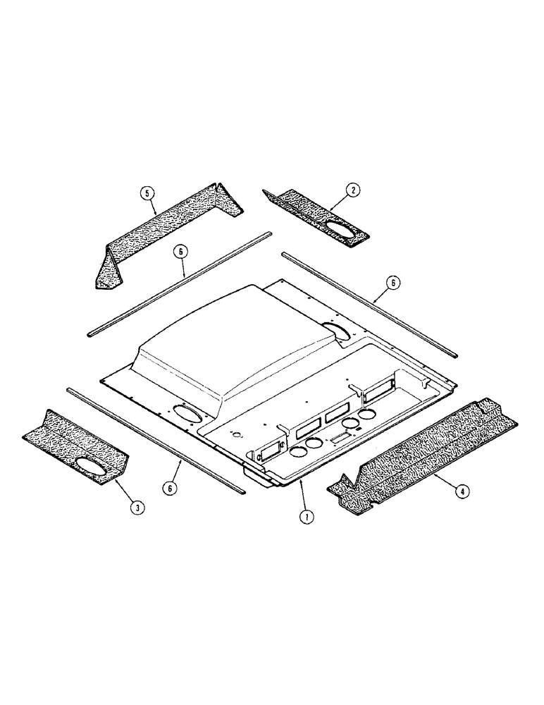 Схема запчастей Case IH 2470 - (544) - CAB, HEADLINER NOISE PADS WITH RADIO, CAB SERIAL NO. 7864002 AND AFTER (09) - CHASSIS/ATTACHMENTS