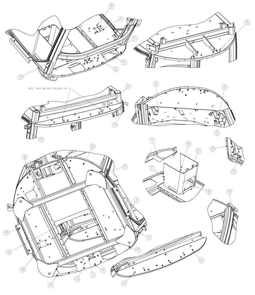 Схема запчастей Case IH TITAN 4020 - (01-002[04]) - CAB EXTERIOR GROUP (10) - CAB