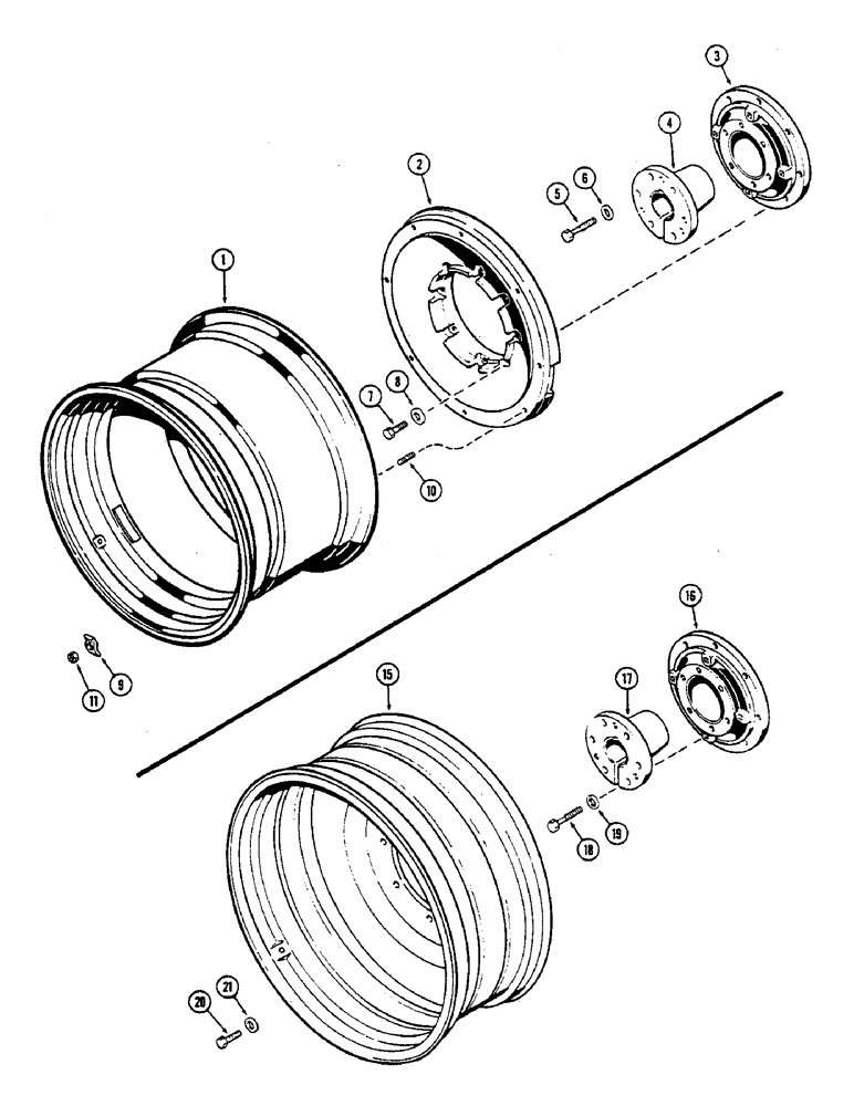 Схема запчастей Case IH 2390 - (6-206) - REAR WHEELS, CAST, WITH 32" RIMS (812.80 MM) (06) - POWER TRAIN