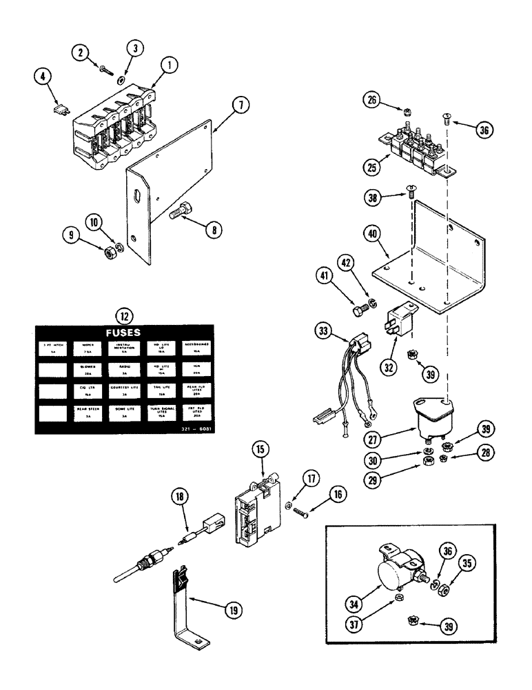 Схема запчастей Case IH 4690 - (4-070) - FUSES & HOLDER, INSTRUMENT PANEL HARNESS (04) - ELECTRICAL SYSTEMS