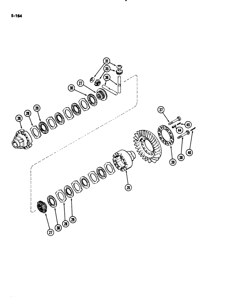 Схема запчастей Case IH 2294 - (5-164) - FRONT AXLE DIFFERENTIAL, MFD TRACTORS, ZF AXLE (05) - STEERING