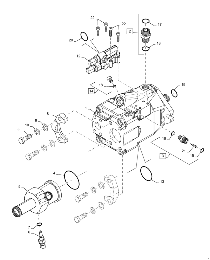 Схема запчастей Case IH 7010 - (35.700.01[01]) - HYDRAULIC PUMP, PFC (35) - HYDRAULIC SYSTEMS