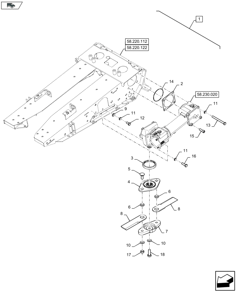 Схема запчастей Case IH 2612XR - (58.230.012) - STALK CHOPPER - D632 (58) - ATTACHMENTS/HEADERS