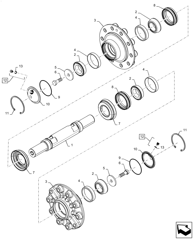 Схема запчастей Case IH 9240 - (48.134.AA[04]) - VAR - 415332 - IDLER, TRACK ASSY, REAR (48) - TRACKS & TRACK SUSPENSION